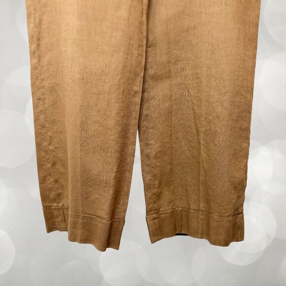 Calvin Klein Tan / Brown 100% Linen Pants - Picture 3 of 7